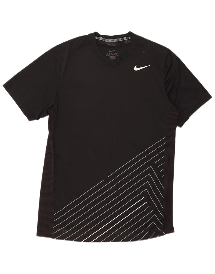 Ανδρικό γραφικό μπλουζάκι Nike Dri Fit, μεσαίο μαύρο πολυεστέρα