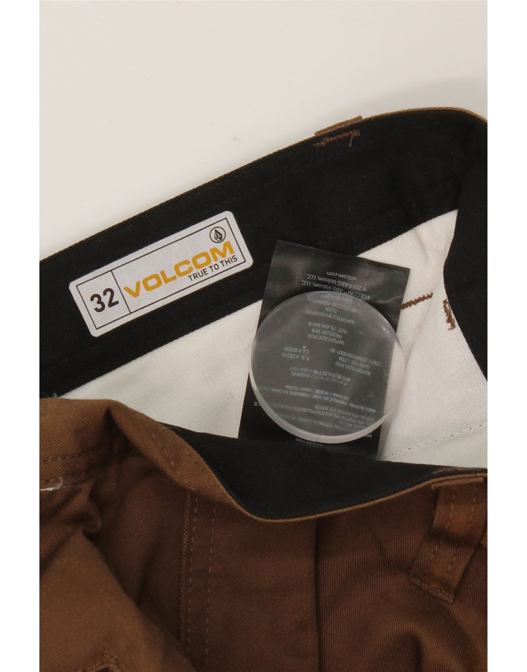 Γυναικείο ίσιο παντελόνι Chino Volcom W32 L31 Καφέ βαμβακερό