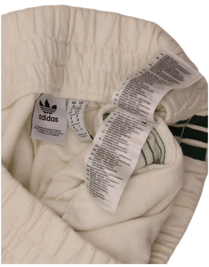 Γυναικείο αθλητικό σορτς Adidas UK 10 μικρό λευκό βαμβακερό