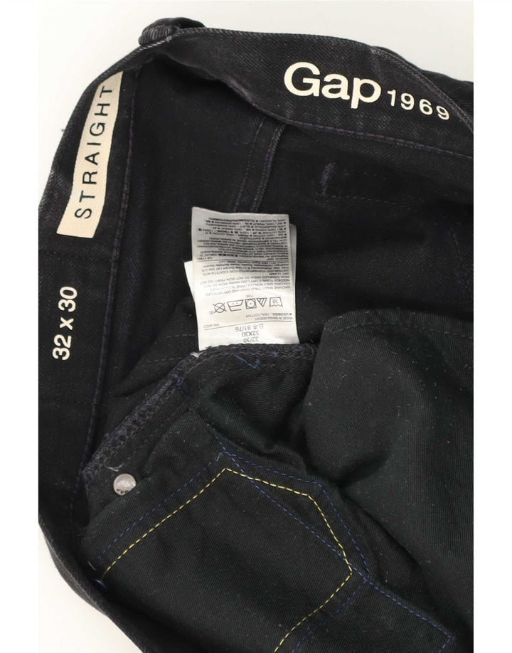 Ανδρικό τζιν Gap ίσιο W32 L30 μαύρο βαμβακερό