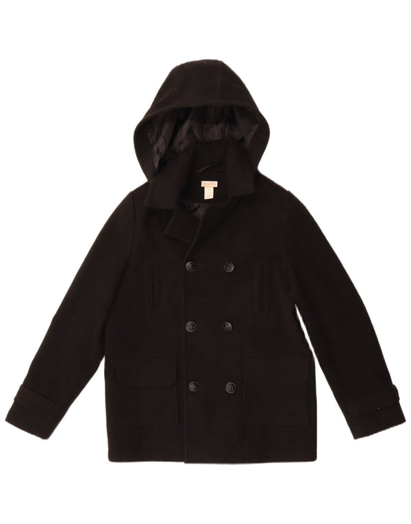 Monsoon Boys Hooded Pea Coat 11-12 Years Black Polyester
