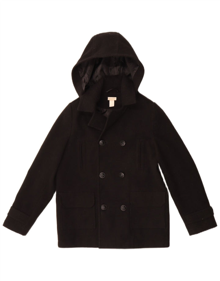 Monsoon Boys Hooded Pea Coat 11-12 Years Black Polyester