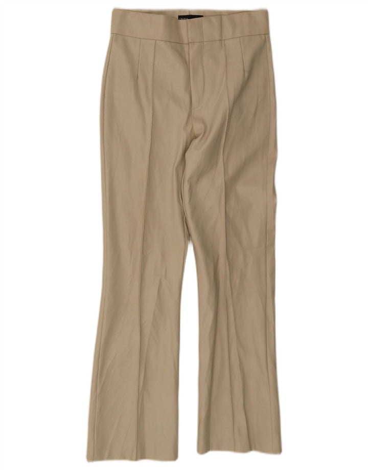 Zara Γυναικείο ίσιο casual παντελόνι Small W26 L26 Beige Polyester