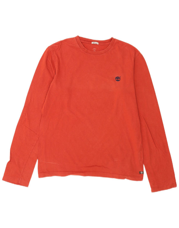 Timberland Mens Earthkeepers Graphic Top Μακρύ μανίκι Μεσαίο κόκκινο βαμβακερό