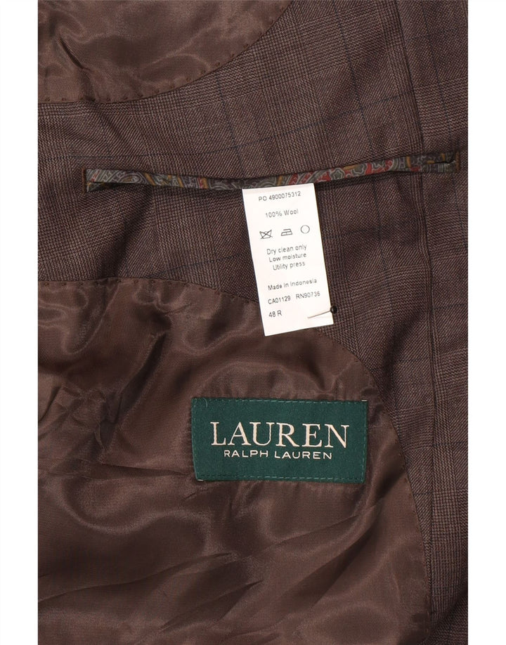 Ralph Lauren Ανδρικό σακάκι με 2 κουμπιά μπλέιζερ UK 48 3XL καφέ μαλλί