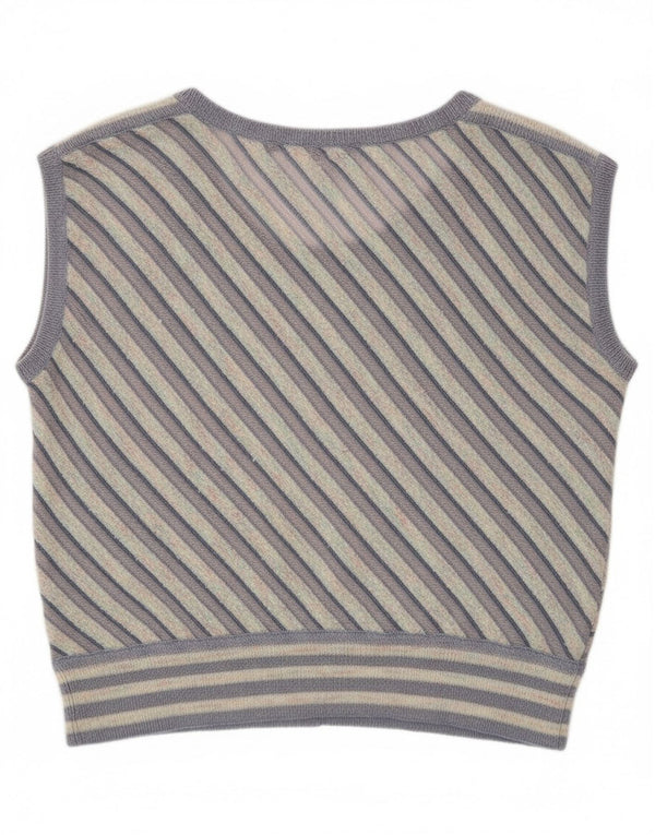 Vintage γυναικείο γιλέκο Tank Top UK 12 Medium Purple ριγέ