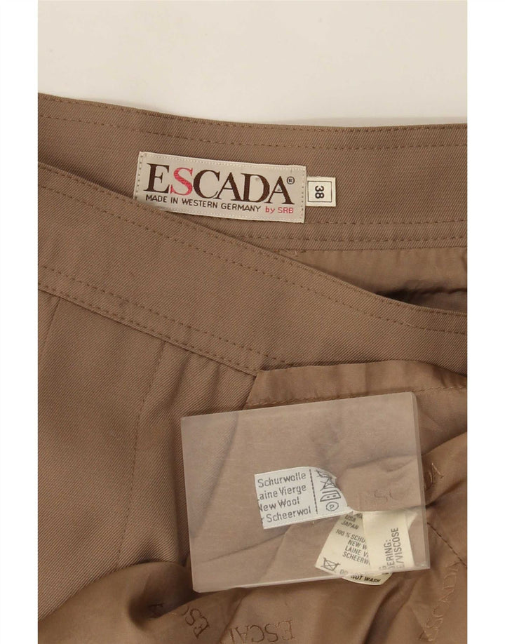 Escada Γυναικεία Midi Wrap Φούστα EU 38 Medium W28 Καφέ Νέο μαλλί