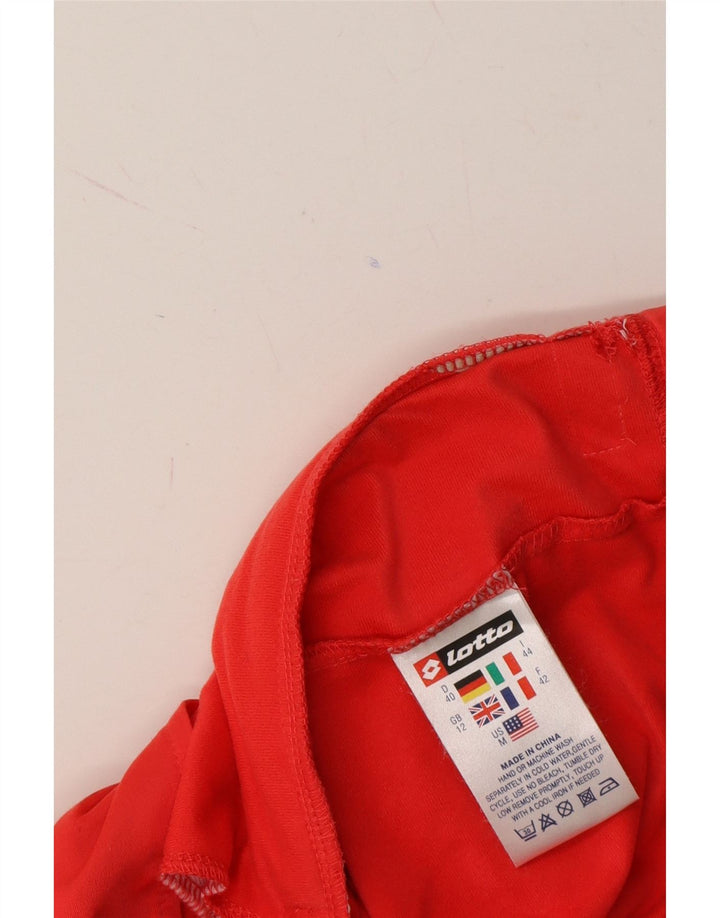LOTTO Womens Tracksuit Top Jacket UK 12 Medium Red Colourblock Polyester Vintage Lotto and Second-Hand Lotto from Messina Hembry 