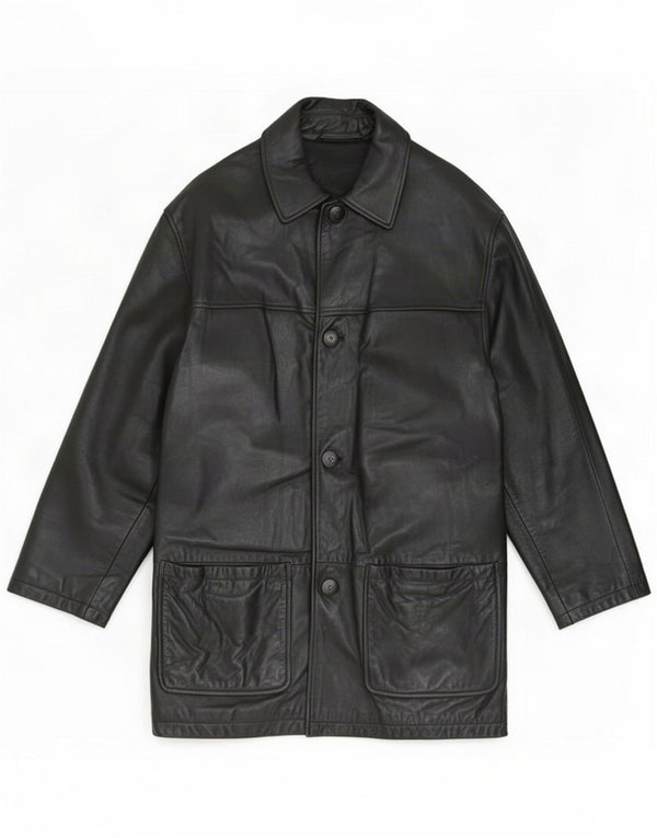 Marks & Spencer Ανδρικό St. Michael Δερμάτινο παλτό UK 38 Medium Black