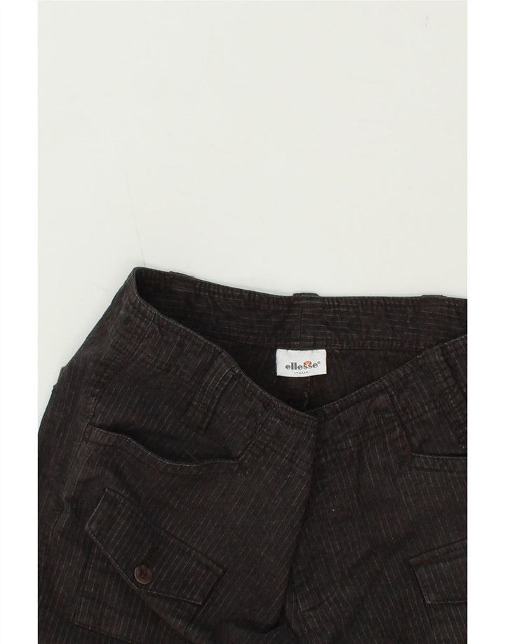 ELLESSE Womens Straight Cargo Trousers IT 44 Medium W32 L30 Grey Striped Vintage Ellesse and Second-Hand Ellesse from Messina Hembry 