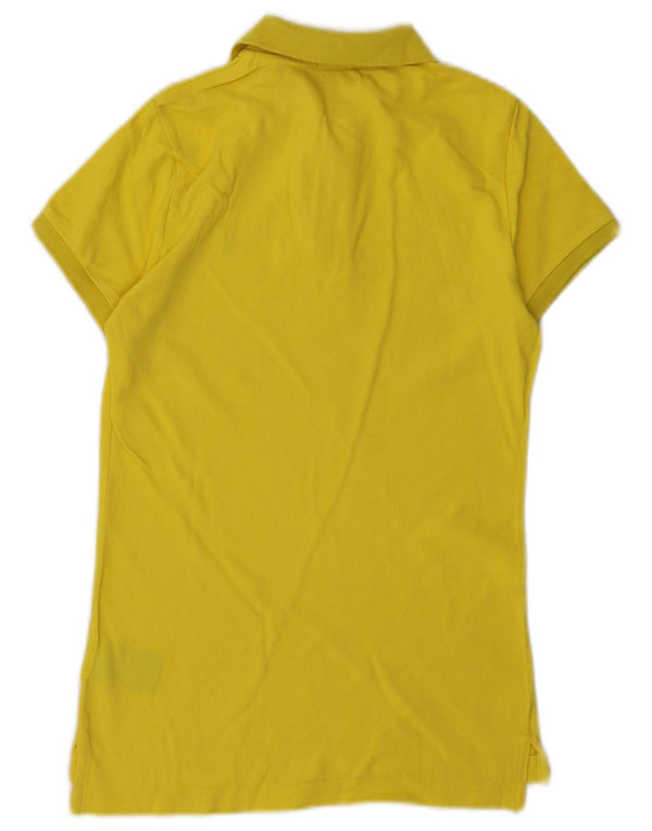 Polo Ralph Lauren Womens Skinny Polo Shirt UK 8 Small Yellow Cotton