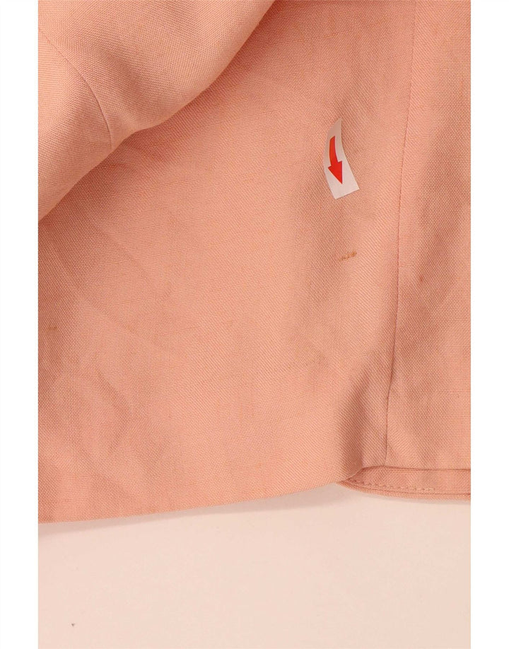 Zara Γυναικείο Μπουφάν 1 Κουμπί Blazer UK 14 Μεσαίο Ροζ Βισκόζη