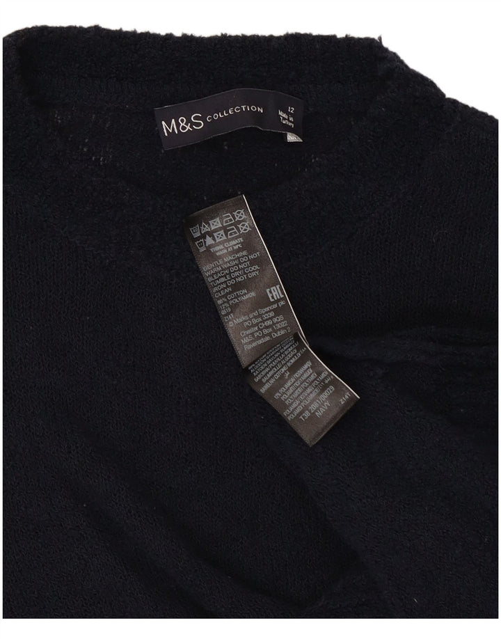 Marks & Spencer Γυναικείο πουλόβερ με λαιμόκοψη UK 12 Medium Navy Blue