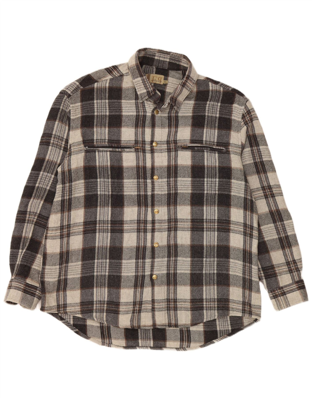 Ανδρικό πουκάμισο European Project Flannel 2XL Grey Check Acrylic