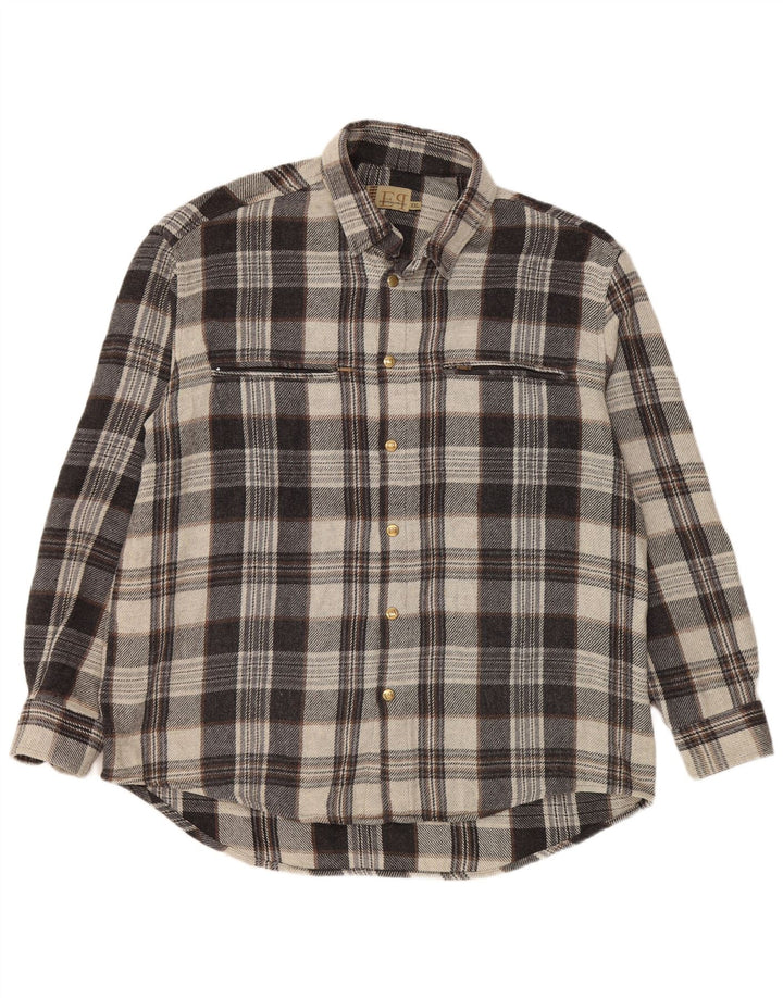 Ανδρικό πουκάμισο European Project Flannel 2XL Grey Check Acrylic