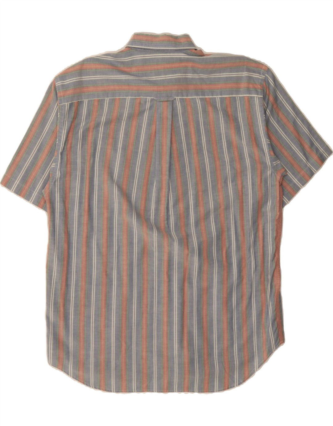 DOCKERS Mens Short Sleeve Shirt Medium Blue Striped Cotton Vintage Dockers and Second-Hand Dockers from Messina Hembry 