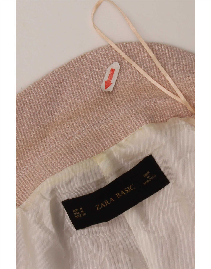 Zara Γυναικείο μπουφάν 3/4 μανίκι ανοιχτό μπλέιζερ UK 14 μέτριο ροζ βισκόζη