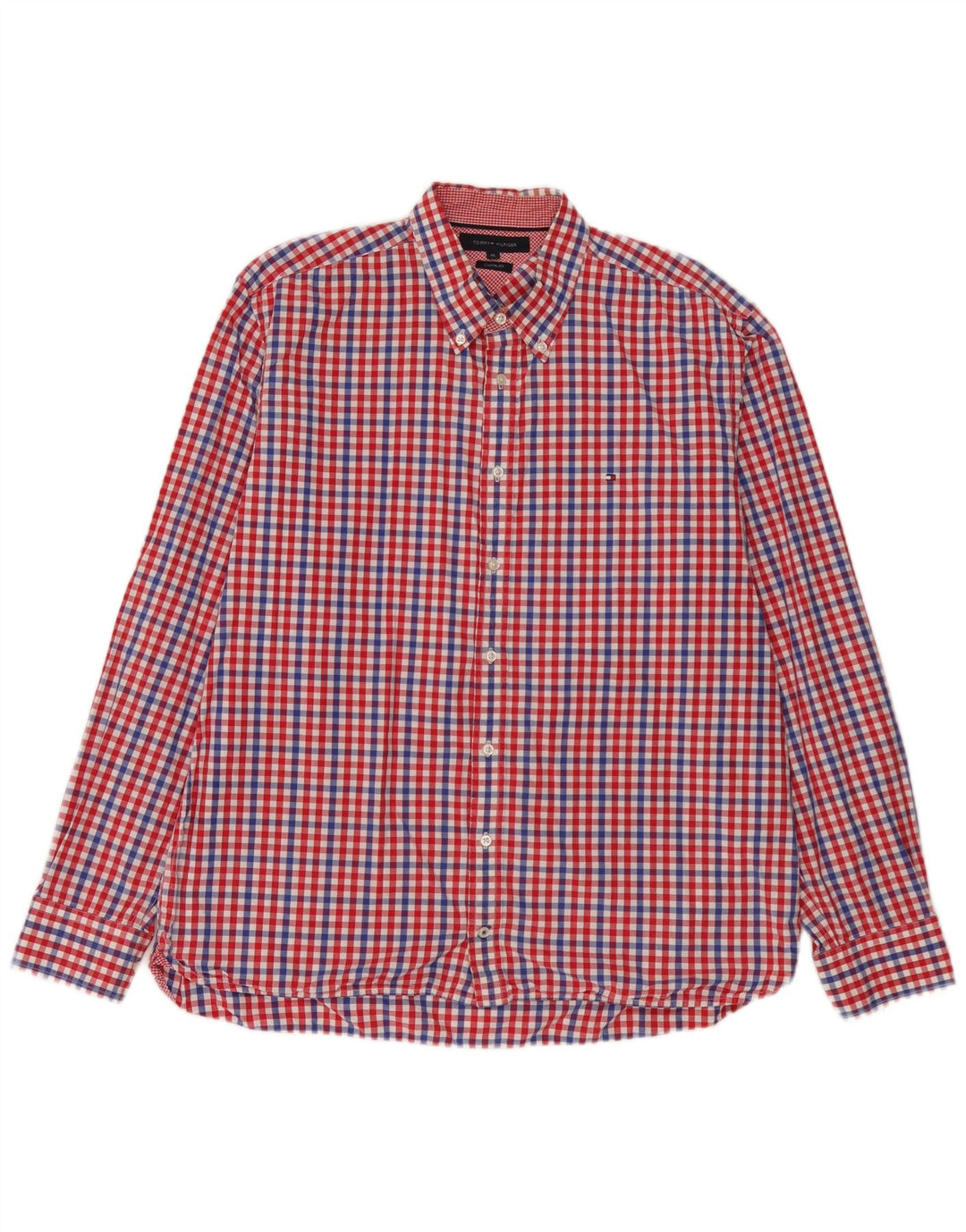 Ανδρικό πουκάμισο Tommy Hilfiger Custom Fit XL Red Gingham Cotton