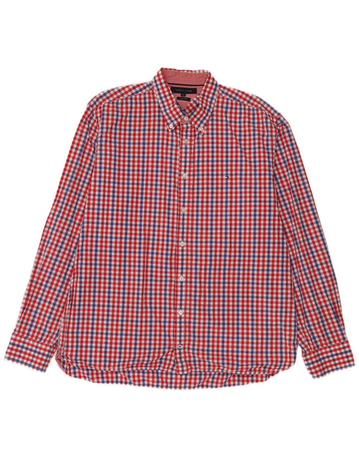 Ανδρικό πουκάμισο Tommy Hilfiger Custom Fit XL Red Gingham Cotton
