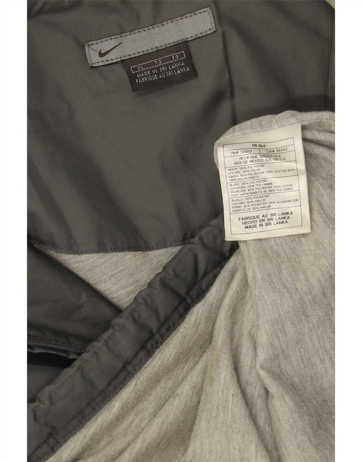 Ανδρικό μπουφάν βροχής με κουκούλα Nike UK 42 XL Γκρι πολυεστέρας