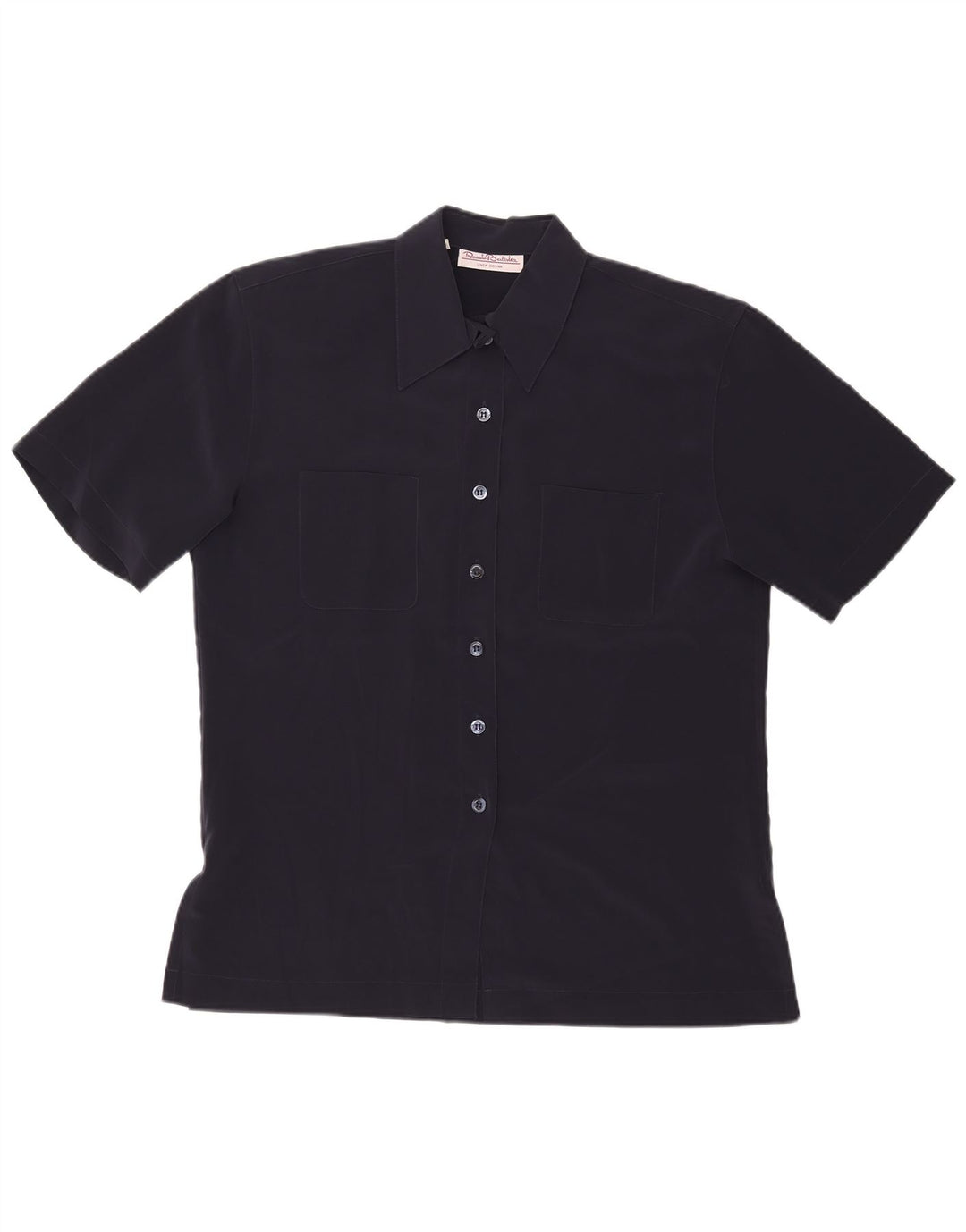 RENATO BALESTRA Γυναικείο κοντομάνικο πουκάμισο Μπλούζα IT 44 Medium Navy Blue