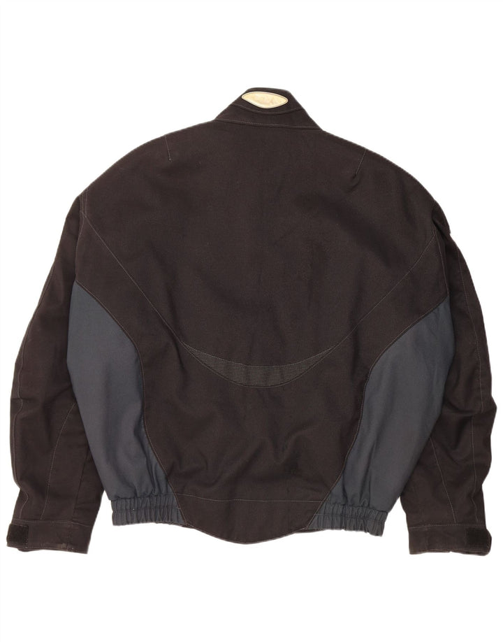 Clover Mens Motorcycle Racer Jacket UK 40 Large Black Colourblock