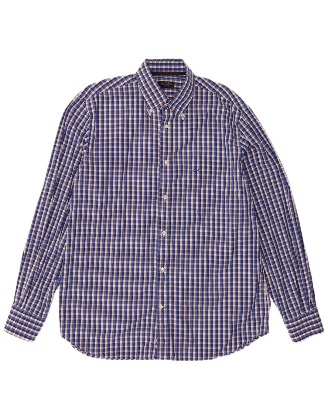 Ανδρικό πουκάμισο Paul & Shark 42 Large Blue Check Cotton