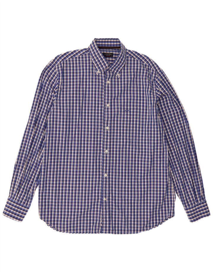 Ανδρικό πουκάμισο Paul & Shark 42 Large Blue Check Cotton
