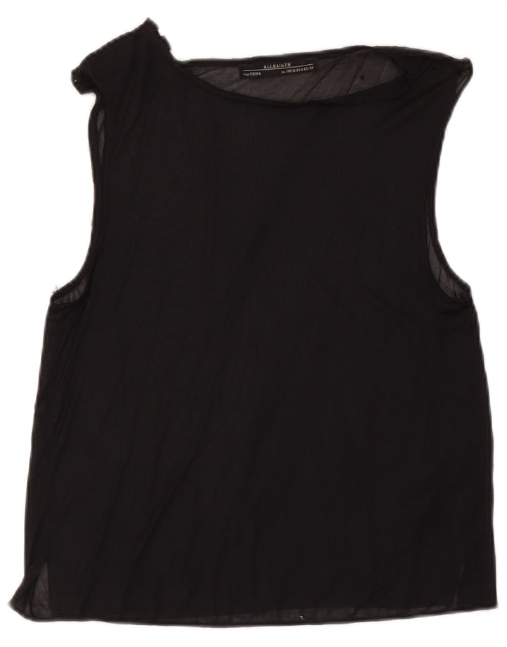 All Saints Γυναικεία Αμάνικη Μπλούζα Τοπ UK 10 Small Black Acetate