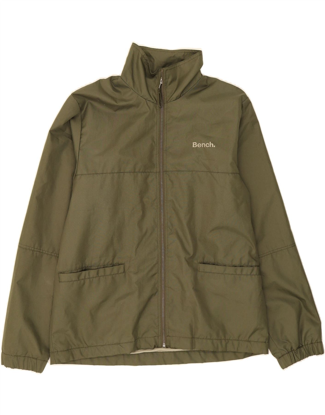 BENCH Mens Bomber Jacket UK 42 XL Khaki Polyester Vintage Bench and Second-Hand Bench from Messina Hembry 