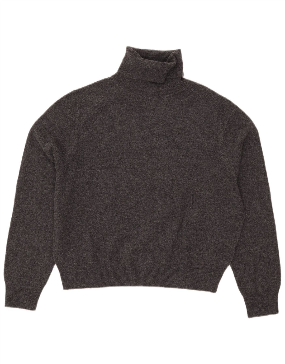 Massimo Dutti Γυναικείο Crop Roll Neck πουλόβερ UK 10 Small Grey