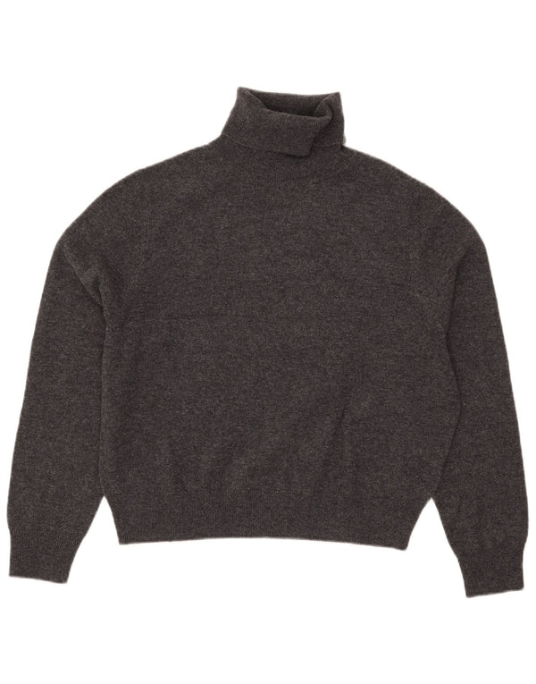 Massimo Dutti Γυναικείο Crop Roll Neck πουλόβερ UK 10 Small Grey