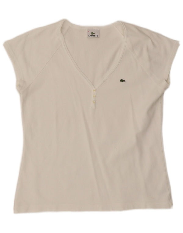Γυναικείο T-Shirt Lacoste Top Size 44 Μεγάλο λευκό βαμβακερό