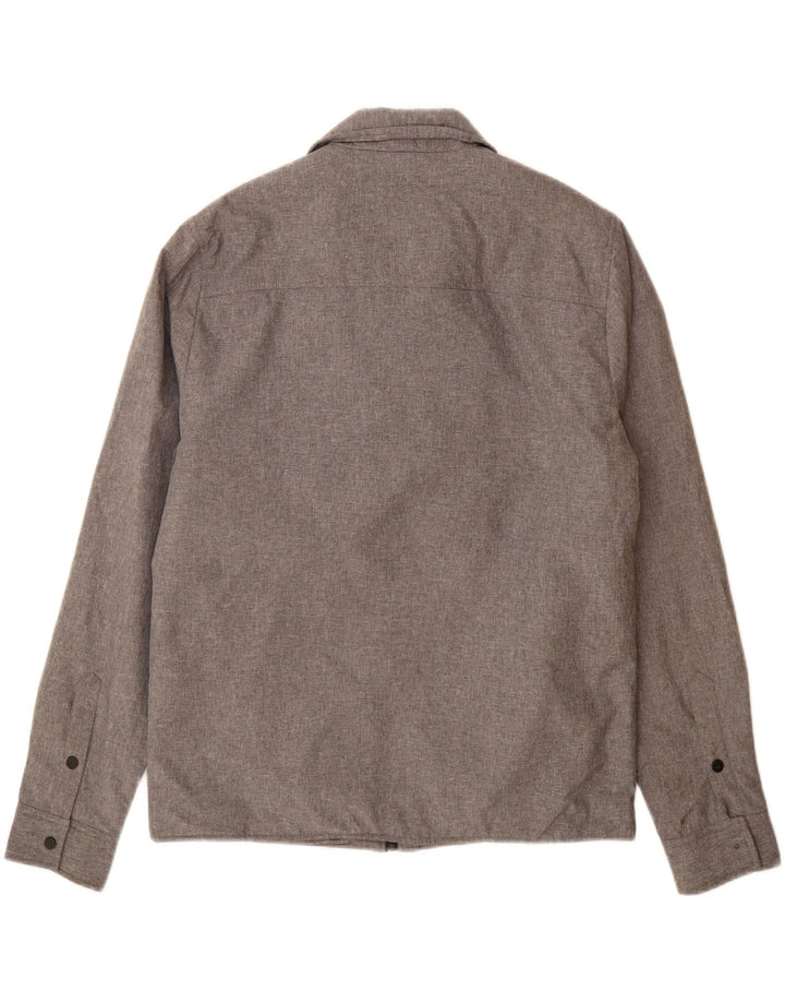 Zara Mens Utility Jacket UK 40 Large Grey Polyester