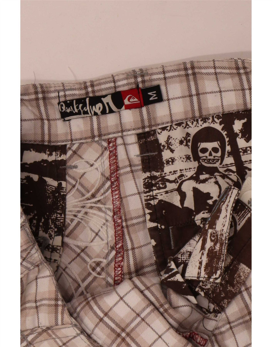 Ανδρικό γραφικό σορτς Chino Quiksilver Medium W32 Beige Check Polyester