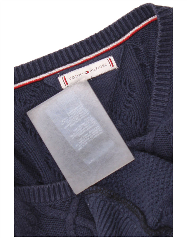 TOMMY HILFIGER Γυναικείο πουλόβερ ζακέτα UK 14 Medium Navy Blue