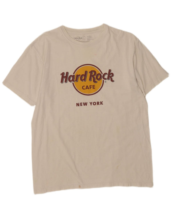 Hard Rock Cafe Mens New York Graphic T-Shirt Top Large White Cotton