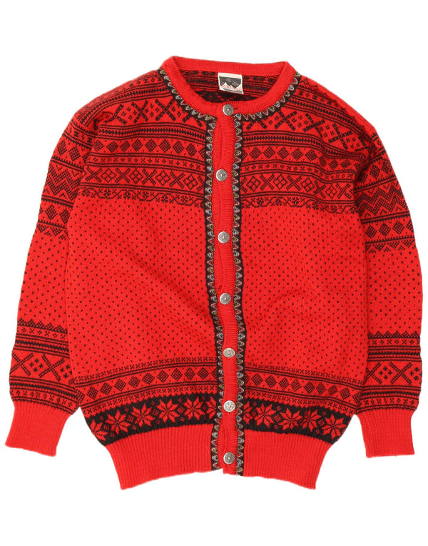 Ανδρικό πουλόβερ με ζακέτα Dale of Norway Medium Red Fair Isle New Wool