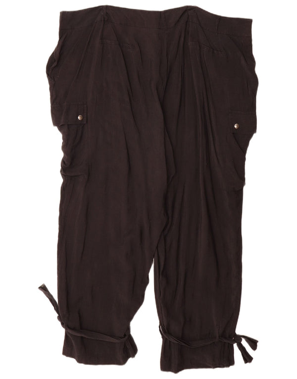 Marks & Spencer Γυναικεία Autograph Cargo Παντελόνια UK 24 4XL W44 L29 Μαύρο