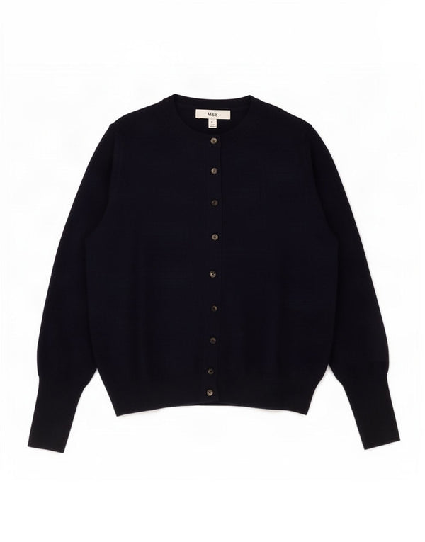 Marks & Spencer Γυναικεία ζακέτα πουλόβερ UK 16 Large Navy Blue Viscose