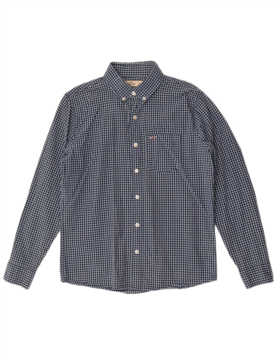 Ανδρικό πουκάμισο Hollister Small Navy Blue Gingham Cotton