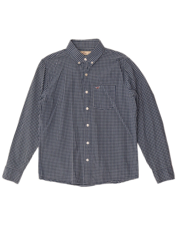 Ανδρικό πουκάμισο Hollister Small Navy Blue Gingham Cotton