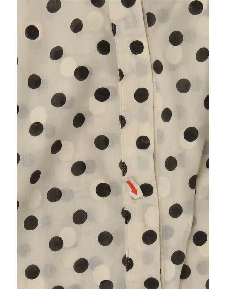 J. CREW Womens See Through Pullover Shirt UK 16 Large Off White Polka Dot