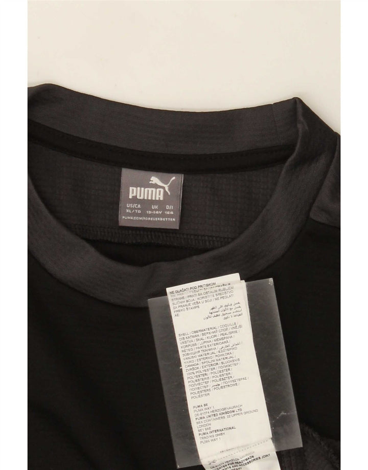 Puma Boys Top Μακρύ μανίκι 13-14 ετών Μαύρο Colourblock Polyester