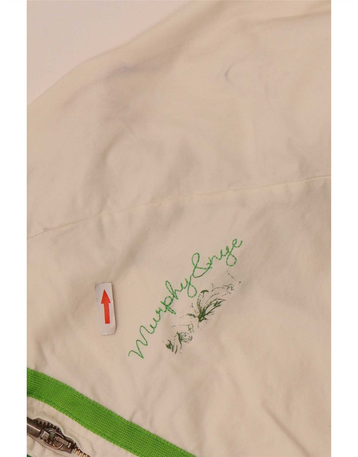 Murphy & Nye Γυναικείο Graphic Bomber Jacket UK 16 Large White Cotton