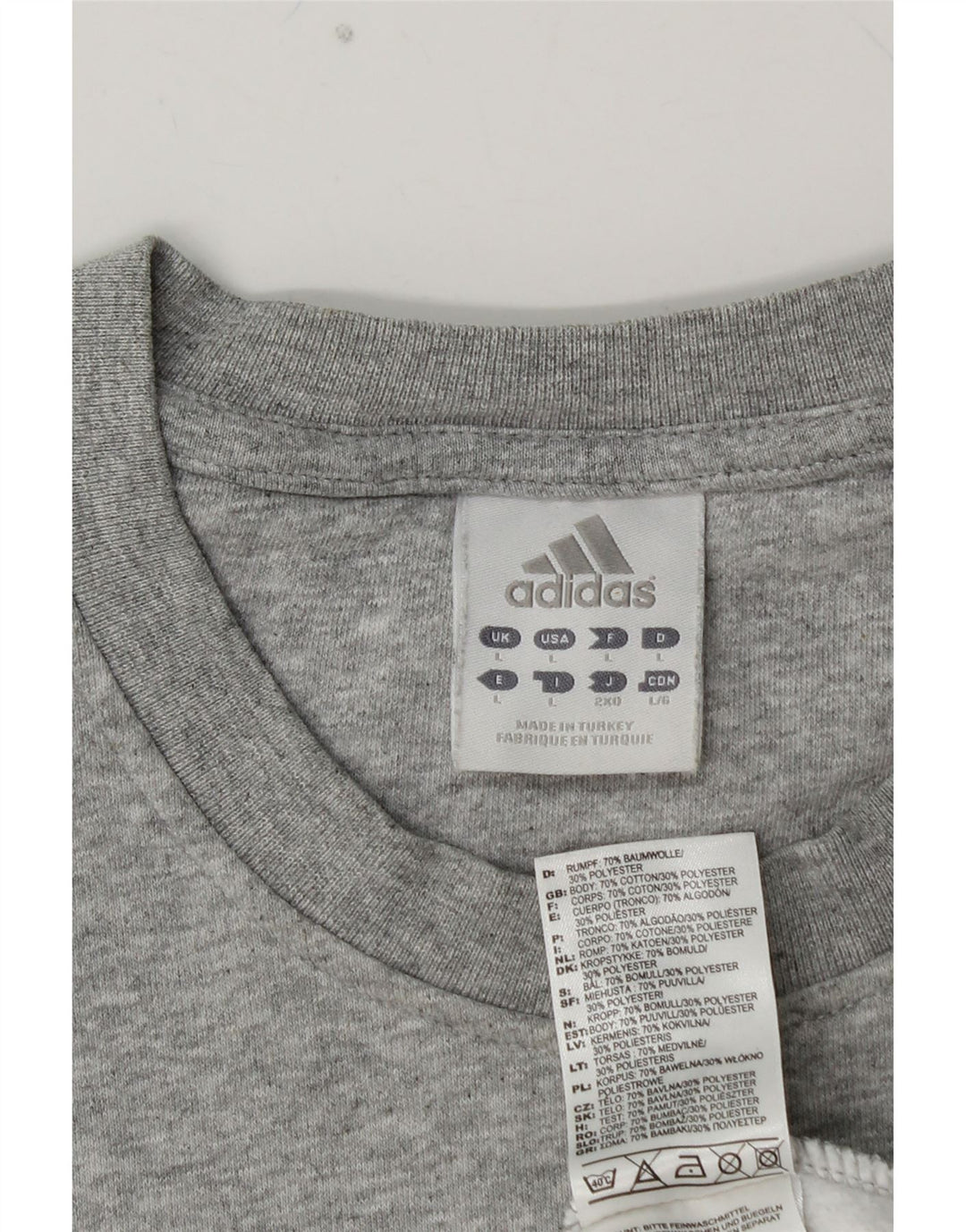 Ανδρικό γραφικό φούτερ ADIDAS Jumper μεγάλο γκρι βαμβακερό