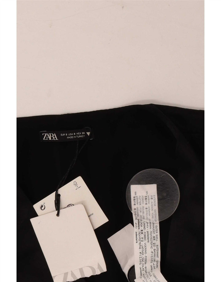 Zara Γυναικείο Μπλέιζερ Διπλό Μπουφάν UK 10 Small Black Geometric