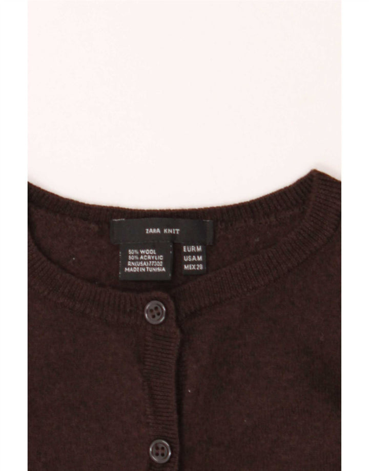 Zara Γυναικείο Bolero Jumper UK 12 Medium Brown Wool