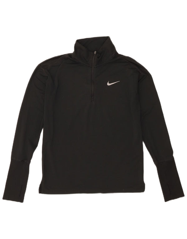 Γυναικεία φόρμα πουλόβερ με φερμουάρ Nike Dri Fit Top UK 6 XS Μαύρο πολυεστέρα