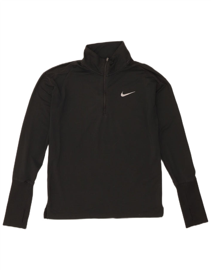 Γυναικεία φόρμα πουλόβερ με φερμουάρ Nike Dri Fit Top UK 6 XS Μαύρο πολυεστέρα